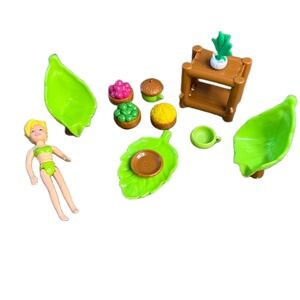 Disney Fairies Tinker Bell Tea Party Play Set Pixie Hollow Leaf Furniture Food